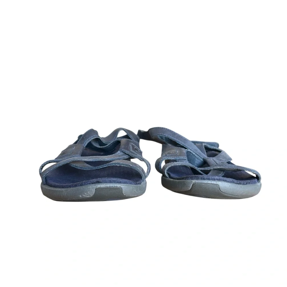 MERRELL Agave Navy Leather Slingback Sandals Sz 10 Strappy Comfort Boho Coastal - Picture 10 of 12